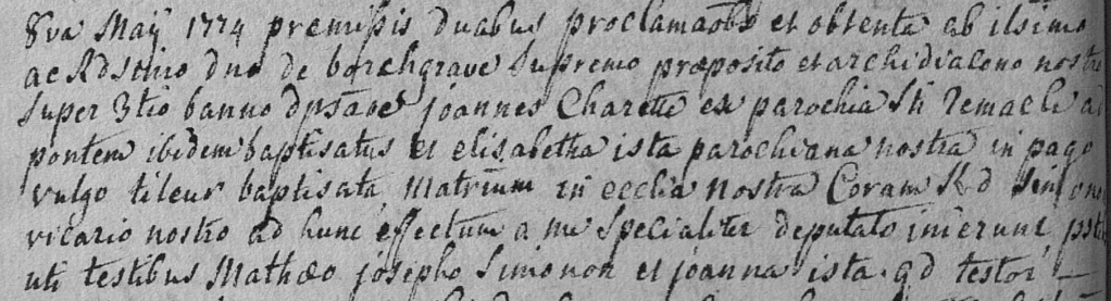 Document numérisé de mariage