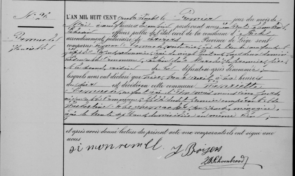 Document de décès de Henriette REMACLE