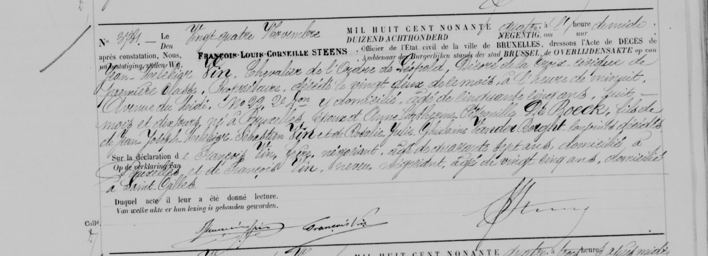 Document de décès de Jean Melchior VIN