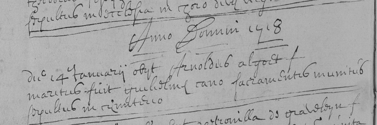 Document de décès de Arnoldus ALGOET