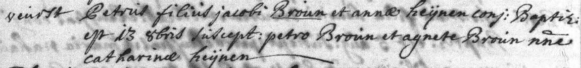 Acte de naissance de Pierre Jacques BROUN