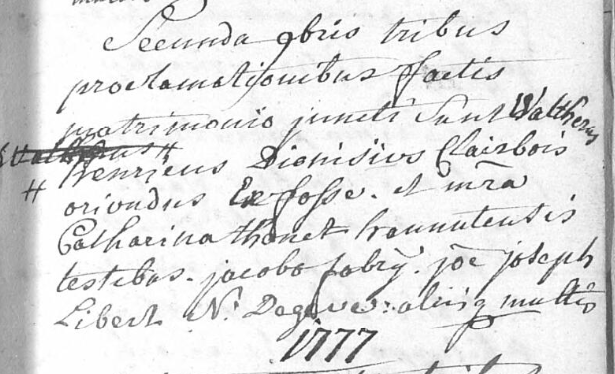 Document numérisé de mariage