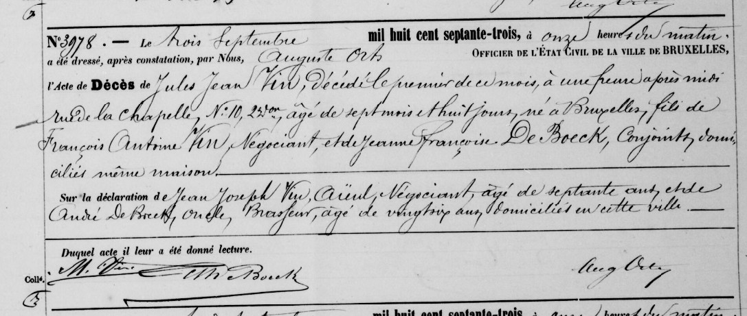 Document de décès de Jules Jean VIN 