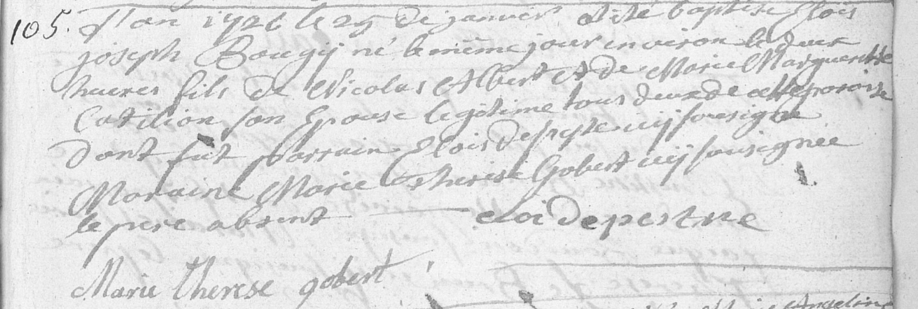 Acte de naissance de Eloy Joseph BOUGY