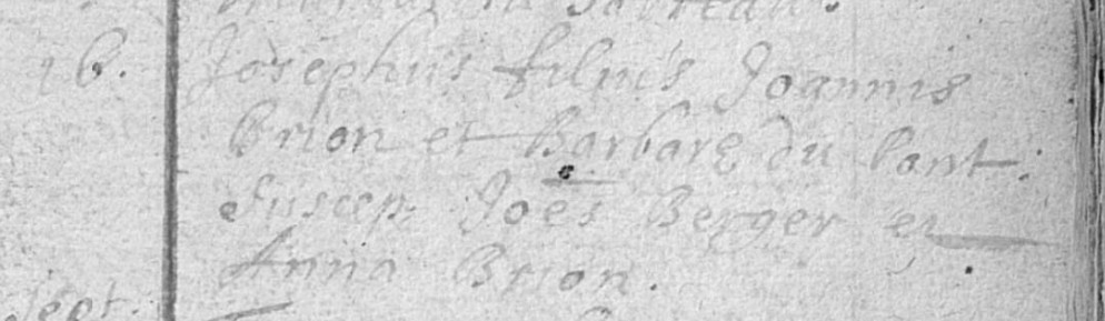 Acte de naissance de Joseph BRION