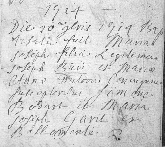 Acte de naissance de Marie Joseph BURY