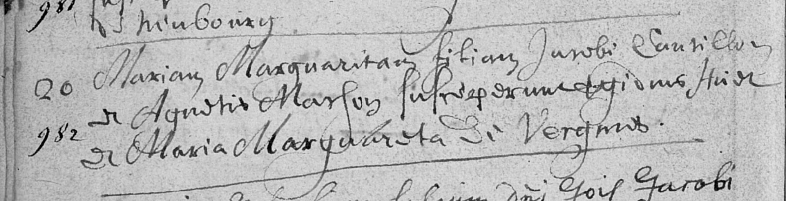 Acte de naissance de Marie Marguerite CANTILLON