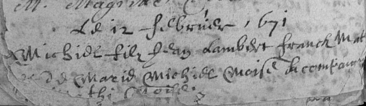 Acte de naissance de Michel Jean Lambert CERFONTAINE