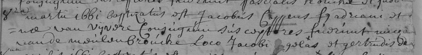 Acte de naissance de Jacobus COPPENS