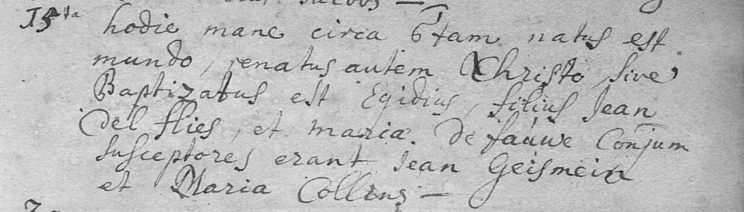 Acte de naissance de Gilles DELFLIES