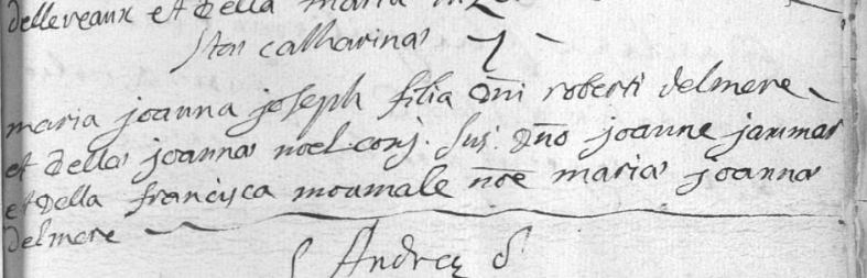 Acte de naissance de Marie Jeanne Joseph DELMER