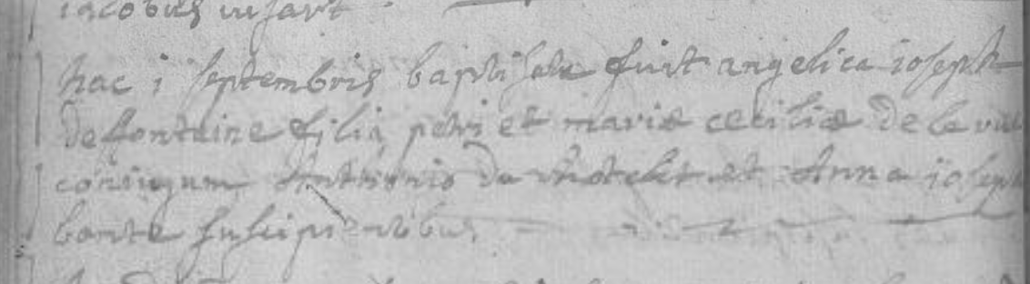 Acte de naissance de Angélique Joseph DESFONTAINES