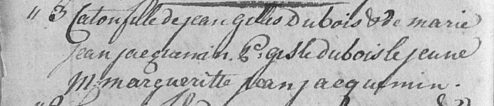 Acte de naissance de Catherine (CATON) DUBOIS