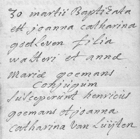 Acte de naissance de Anna catharina Maria GOELEVEN