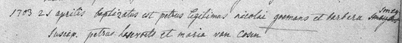 Acte de naissance de Petrus GOEMANS