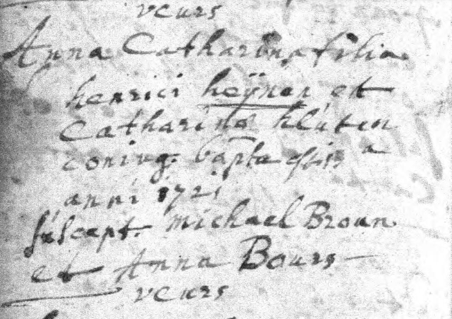 Acte de naissance de Anne Catherine HEYNEN