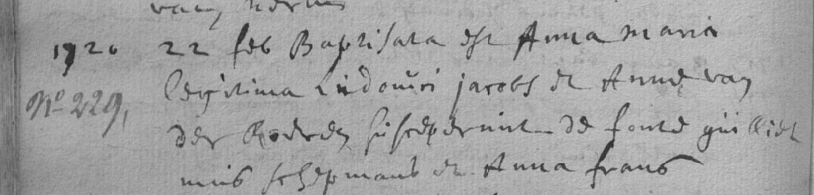 Acte de naissance de Anna JACOBS