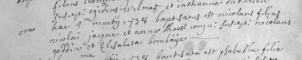 Acte de naissance de Nicolas JACQUES