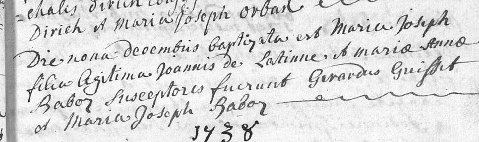 Acte de naissance de Marie Joseph de LATINNE