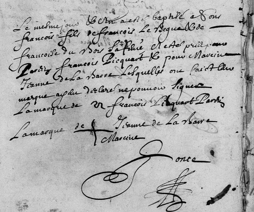 Acte de naissance de François LEBEGUE