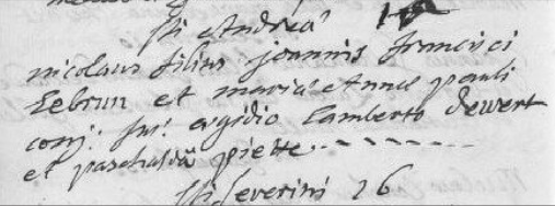 Acte de naissance de Nicolas LEBRUN