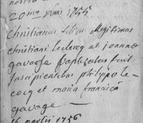 Acte de naissance de Christian LECLERCQ