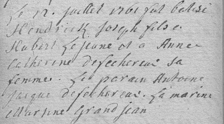 Acte de naissance de Henri Joseph LEJEUNE