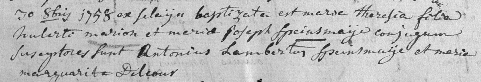 Acte de naissance de Marie Thérese MARION