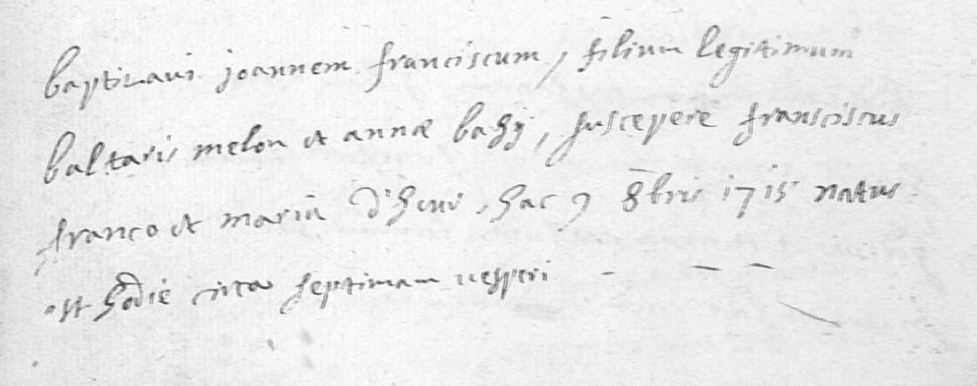 Acte de naissance de Jean François MELON