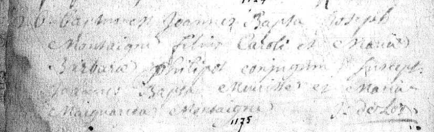 Acte de naissance de Jean Baptiste Joseph MONTAIGNE