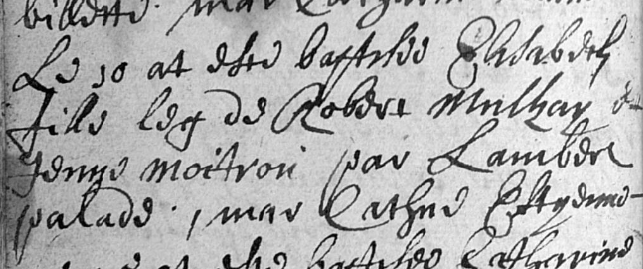 Acte de naissance de Elisabeth MULKAY