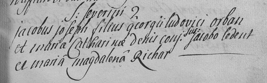 Acte de naissance de Jacques Joseph ORBAN