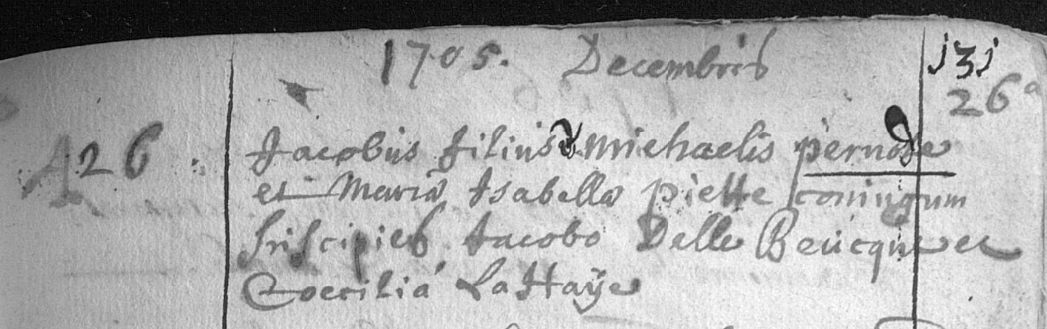 Acte de naissance de Jacques PERNOTTE