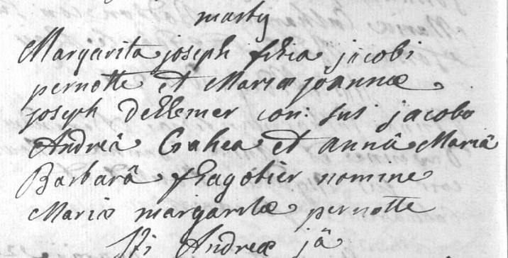 Acte de naissance de Marguerite Joseph PERNOTTE