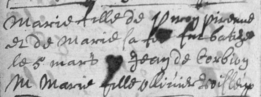 Acte de naissance de Marie PIRENNE