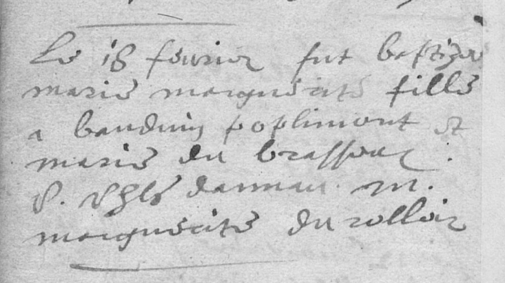 Acte de naissance de Marie Marguerite POPLIMONT