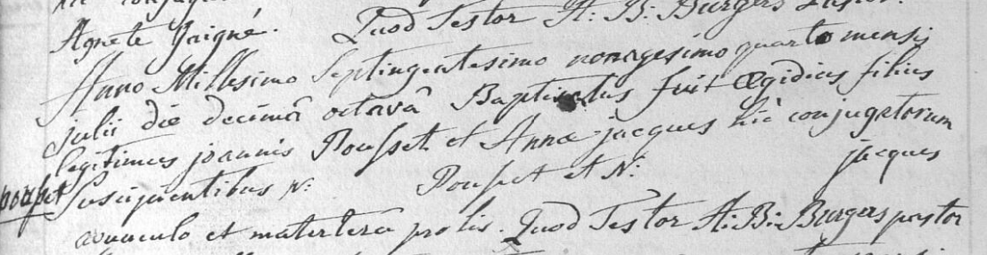 Acte de naissance de Gilles POUSSET