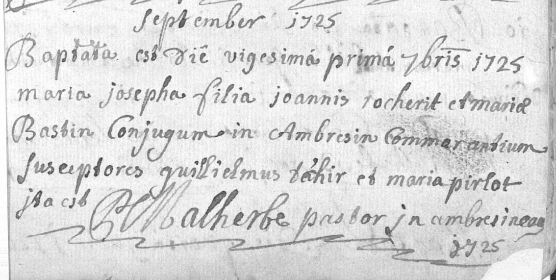 Acte de naissance de Marie Joseph ROCHERY