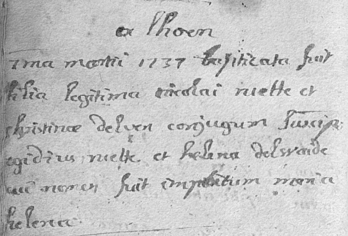 Acte de naissance de Marie RUETTE