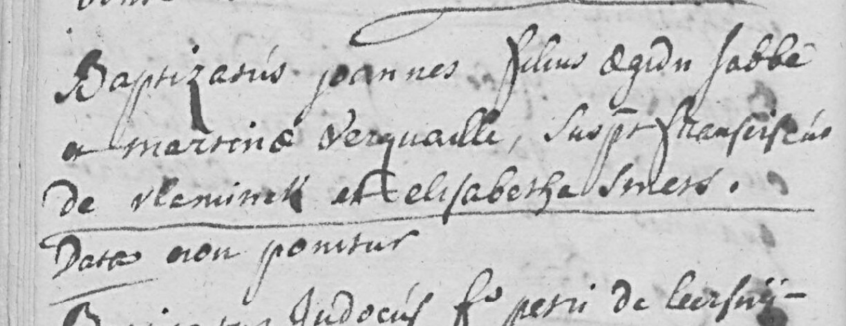 Acte de naissance de Joannes SABBE