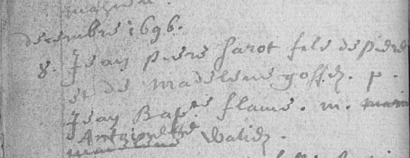 Acte de naissance de Jean Pierre SAROT