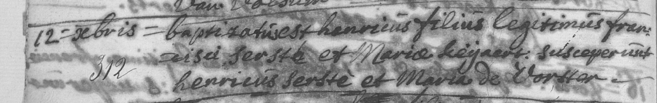 Acte de naissance de Henri SERSTE