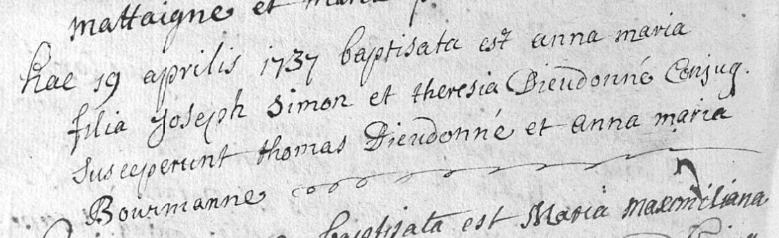 Acte de naissance de Anne-Marie SIMON