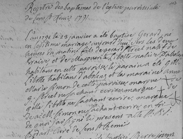 Acte de naissance de Gérard STREEL