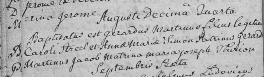 Acte de naissance de Gérard Martin Joseph STREEL