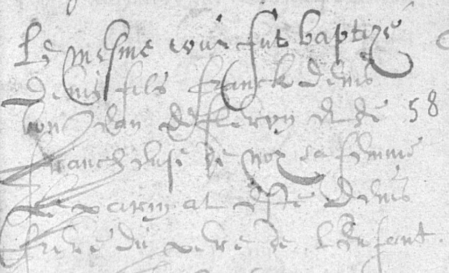 Acte de naissance de Denis BONJEAN - THONARD