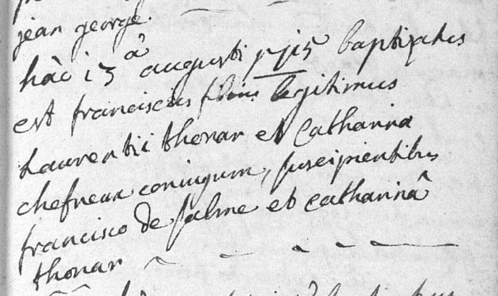 Acte de naissance de Jean François Joseph THONARD