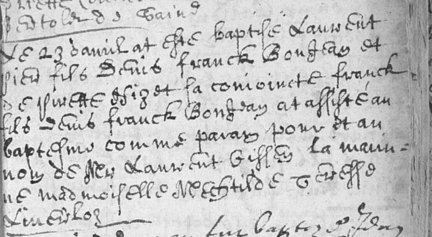 Acte de naissance de Laurent THONARD (Thonnar)