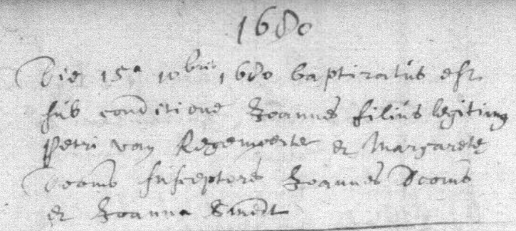 Acte de naissance de Joannes VAN REGEMEUTER