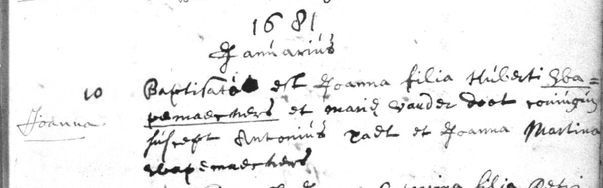 Acte de naissance de Joanna WAPEMAECKERS